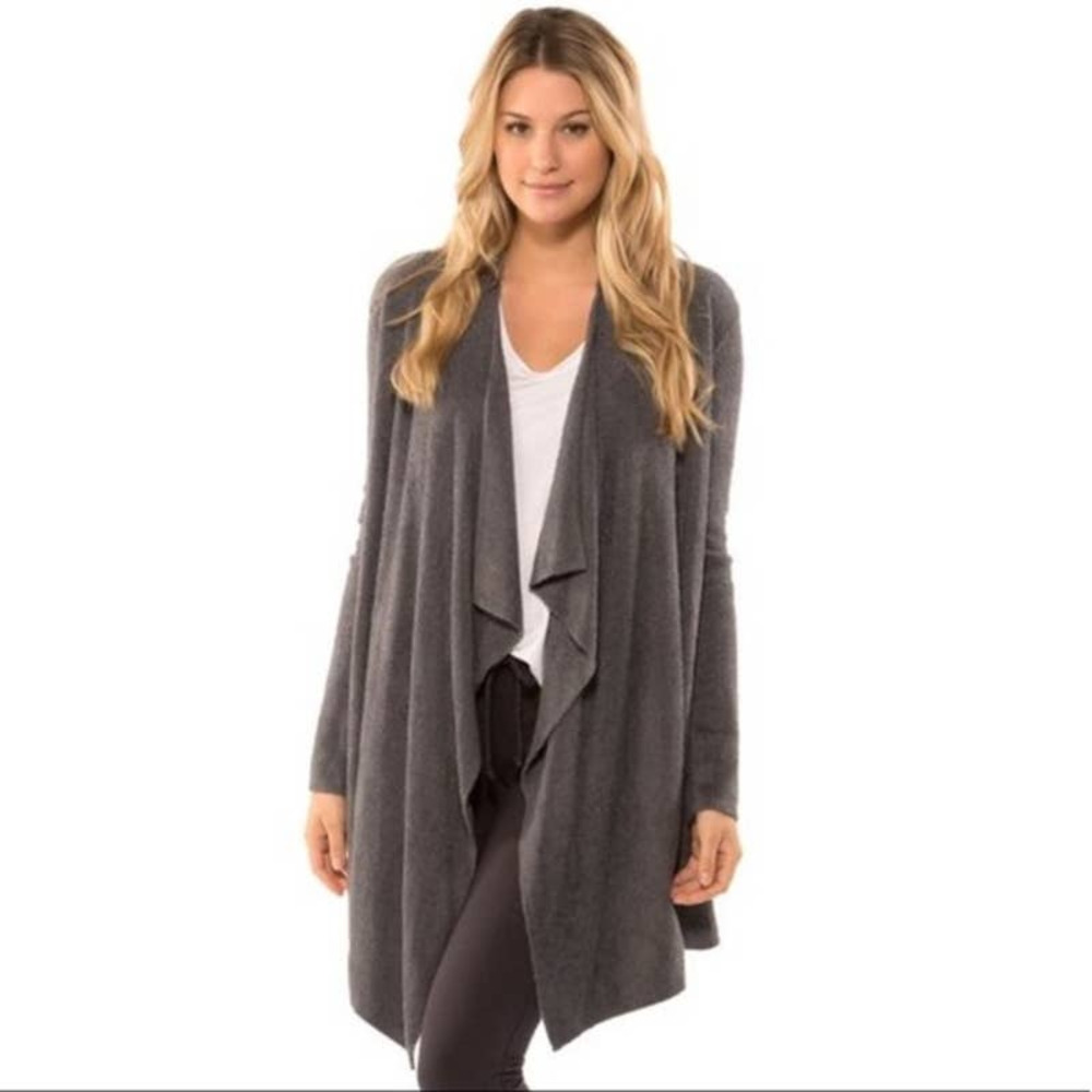 Barefoot Dreams Bamboo Chic Lite Calypso Gray Wrap Cardigan Sweater S/M 436